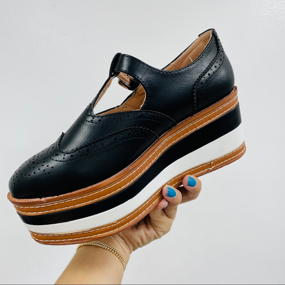 Black striped platform sneaker - Picture 4 of 6